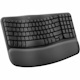 Logitech Wave Keys Wireless Ergonomic Keyboard with Cushioned Palm Rest, Comfortable Natural Typing, Graphite