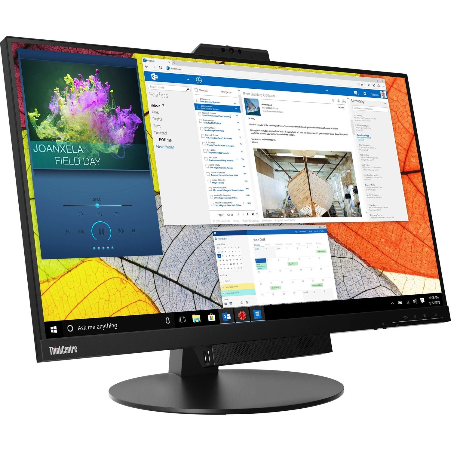 Lenovo ThinkCentre Tiny-In-One 27 27" Class Webcam WQHD LCD Monitor - 16:9 - Black