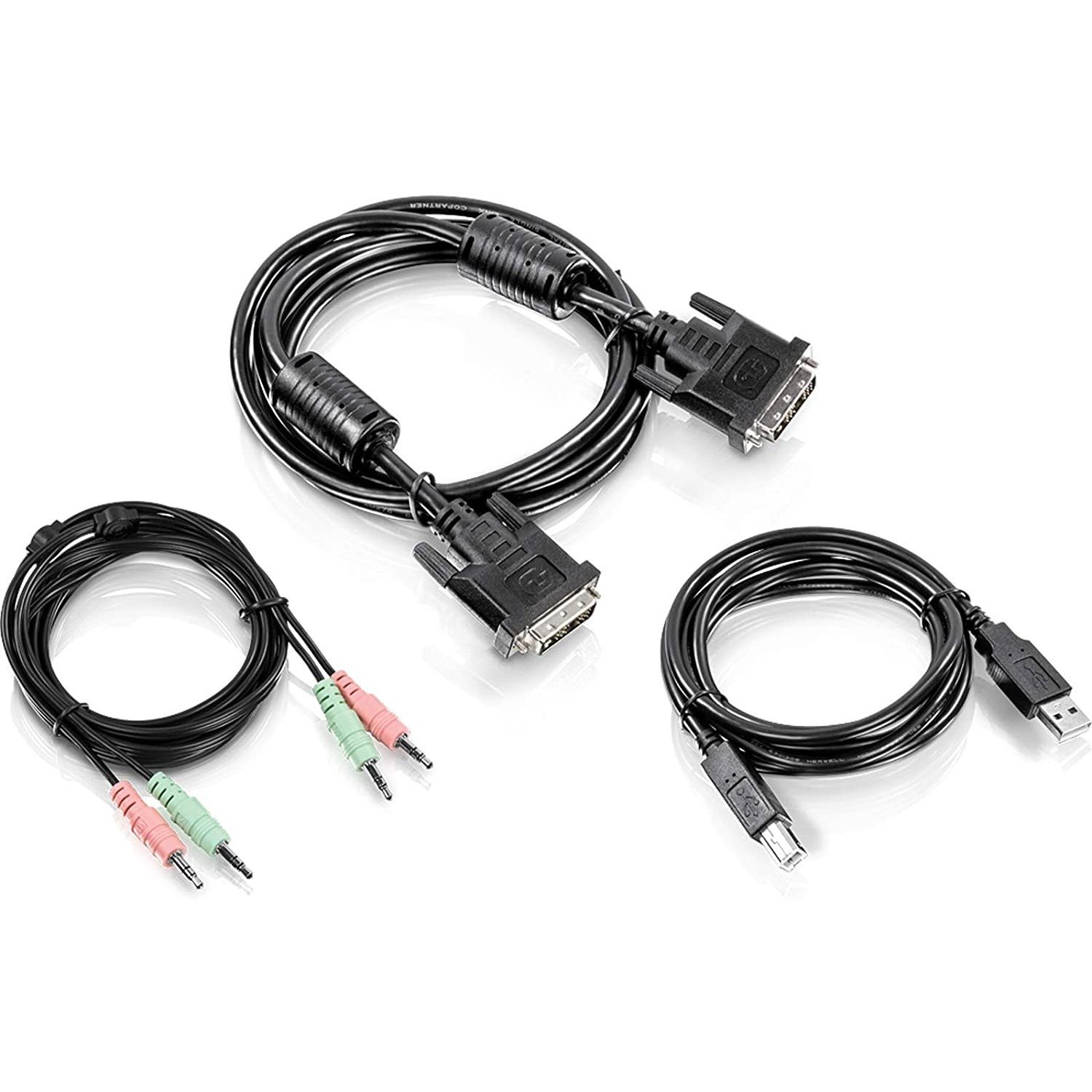 TRENDnet 6 ft. DisplayPort, USB, and Audio KVM Cable Kit,TK-CP06, Compatible w/ TK-240DP & TK-440DP Dual Monitor Displayport KVM Switches, Displayport 1.2, USB Mouse/Keyboard, 3.5mm Audio Connections