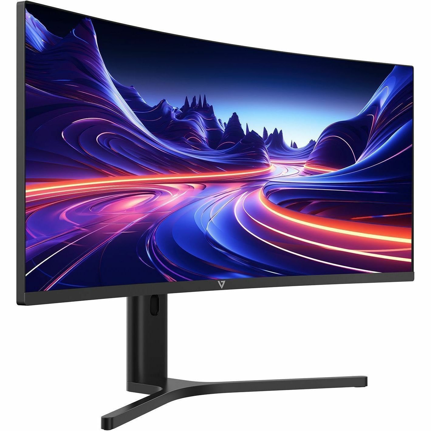 V7 L340WQ-HAS-N 34" Class UW-QHD Curved Screen LED Monitor - 21:9 - Black