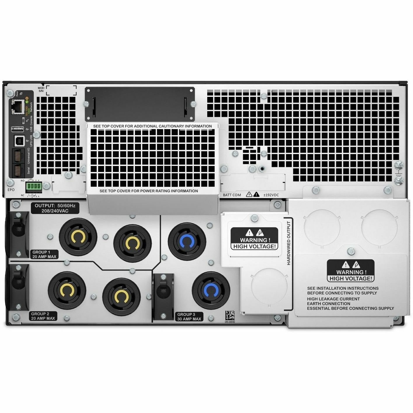 [TAA] APC Smart-UPS On-Line, 10kVA/10kW, Rackmount 6U, 208V, 4x L6-20R+2x L6-30R NEMA outlets, Network Card+SmartSlot, Extended runtime, W/ rail kit, TAA