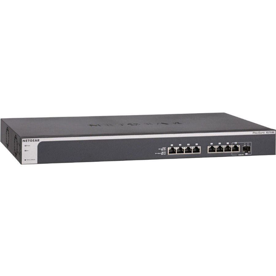 Netgear ProSafe Plus XS708E 8 Ports Manageable Ethernet Switch - 10 Gigabit Ethernet - 10GBase-T, 10GBase-X