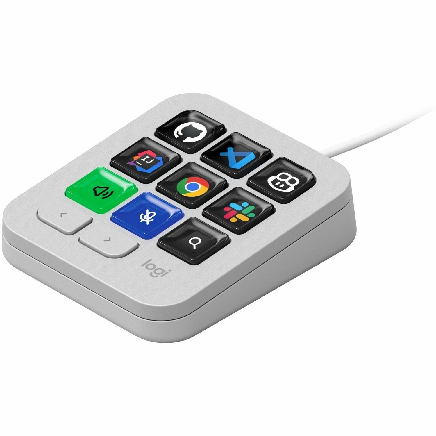 Logitech MX Keypad, Programmable Macro Pad for Developers,9 LCD Keys,App-Aware Profiles,GitHub Copilot,USB-C,Pale Gray