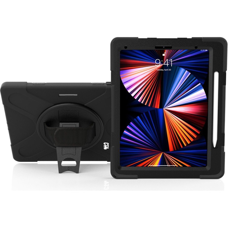 CTA Digital Protective Case with Built-in Kick Stand and Hand Strap for iPad 12.9