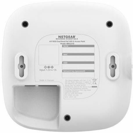 Netgear WAX210 Dual Band IEEE 802.11 a/b/g/n/ac/ax/e 1.80 Gbit/s Wireless Access Point - Indoor