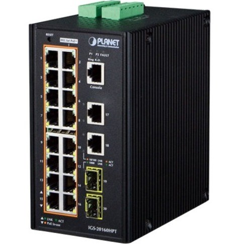 Planet IGS-20160HPT 18 Ports Manageable Ethernet Switch - Gigabit Ethernet - 1000Base-SX/LX/BX
