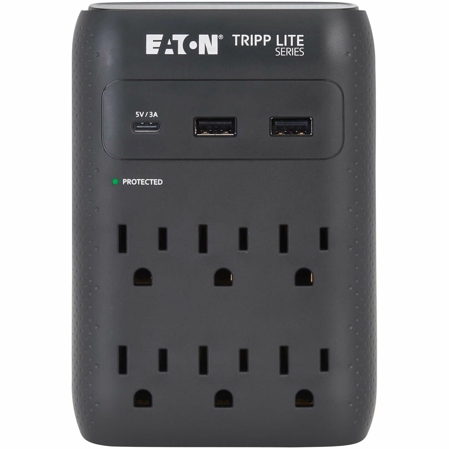 Eaton Tripp Lite Series Protect It! 6-Outlet Surge Protector - 5-15R Outlets, USB-C and USB-A Ports, 5-15P Direct Plug-In, 1080 Joules, Black