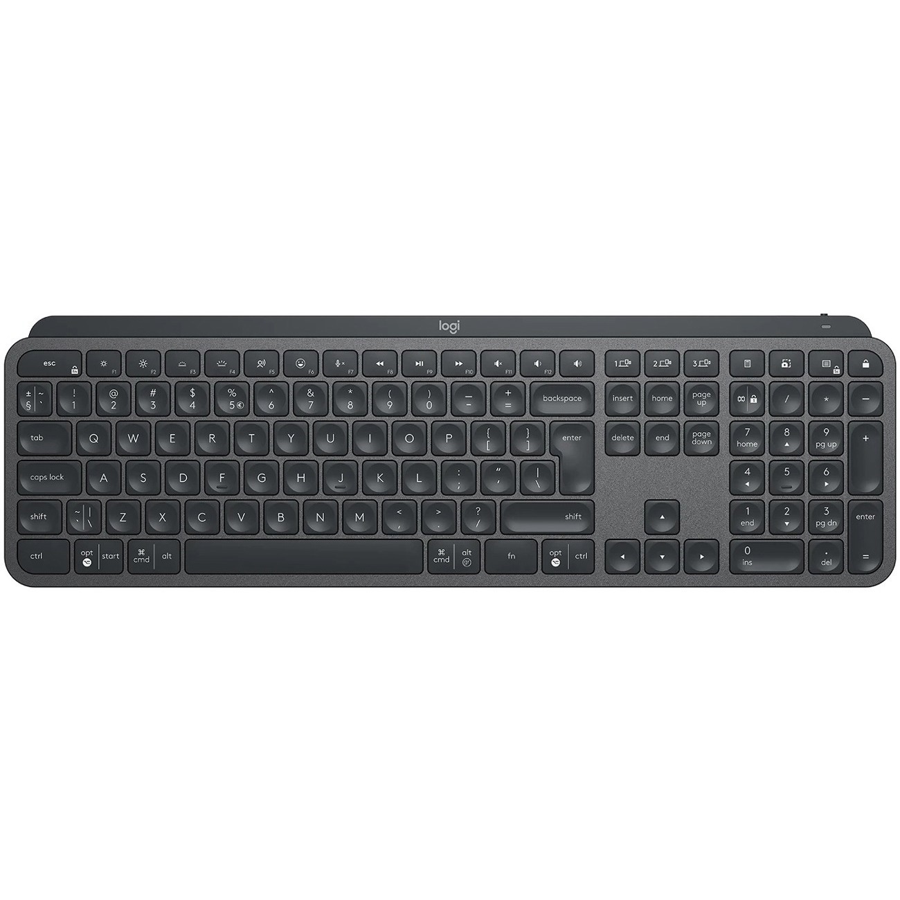 Logitech MX Keys for Business Keyboard - Wireless Connectivity - USB Type A Interface - Norwegian, Danish, Swedish, Finnish - QWERTY Layout - Graphite