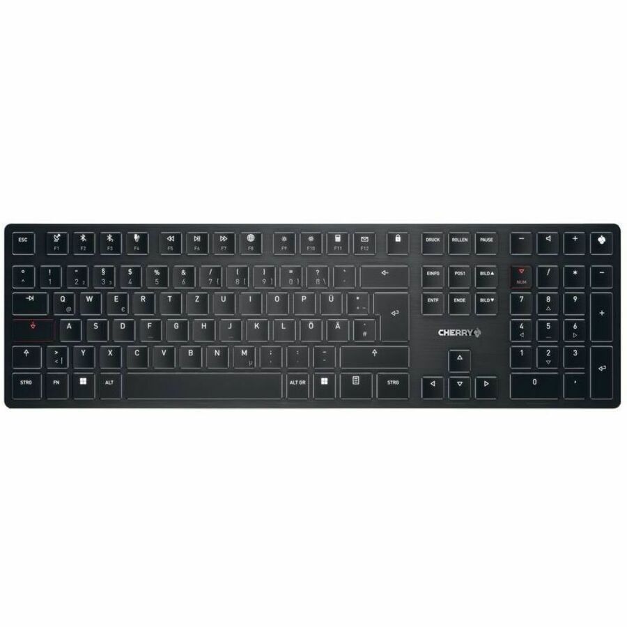 CHERRY KW X ULP Keyboard - Wired/Wireless Connectivity - USB 2.0 Type A Interface - RGB LED - English (UK) - QWERTY Layout - Black