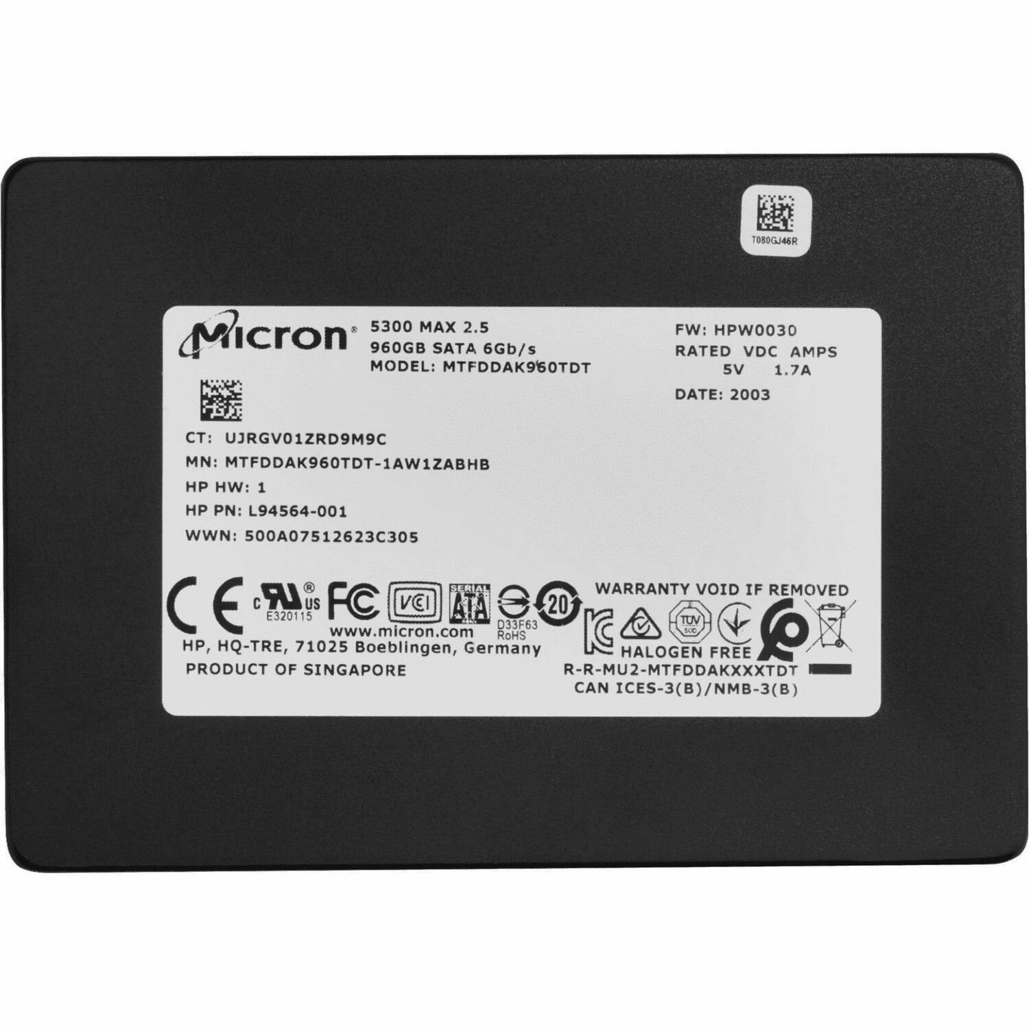 HP 960 GB Solid State Drive - 2.5" Internal - SATA (SATA/600)