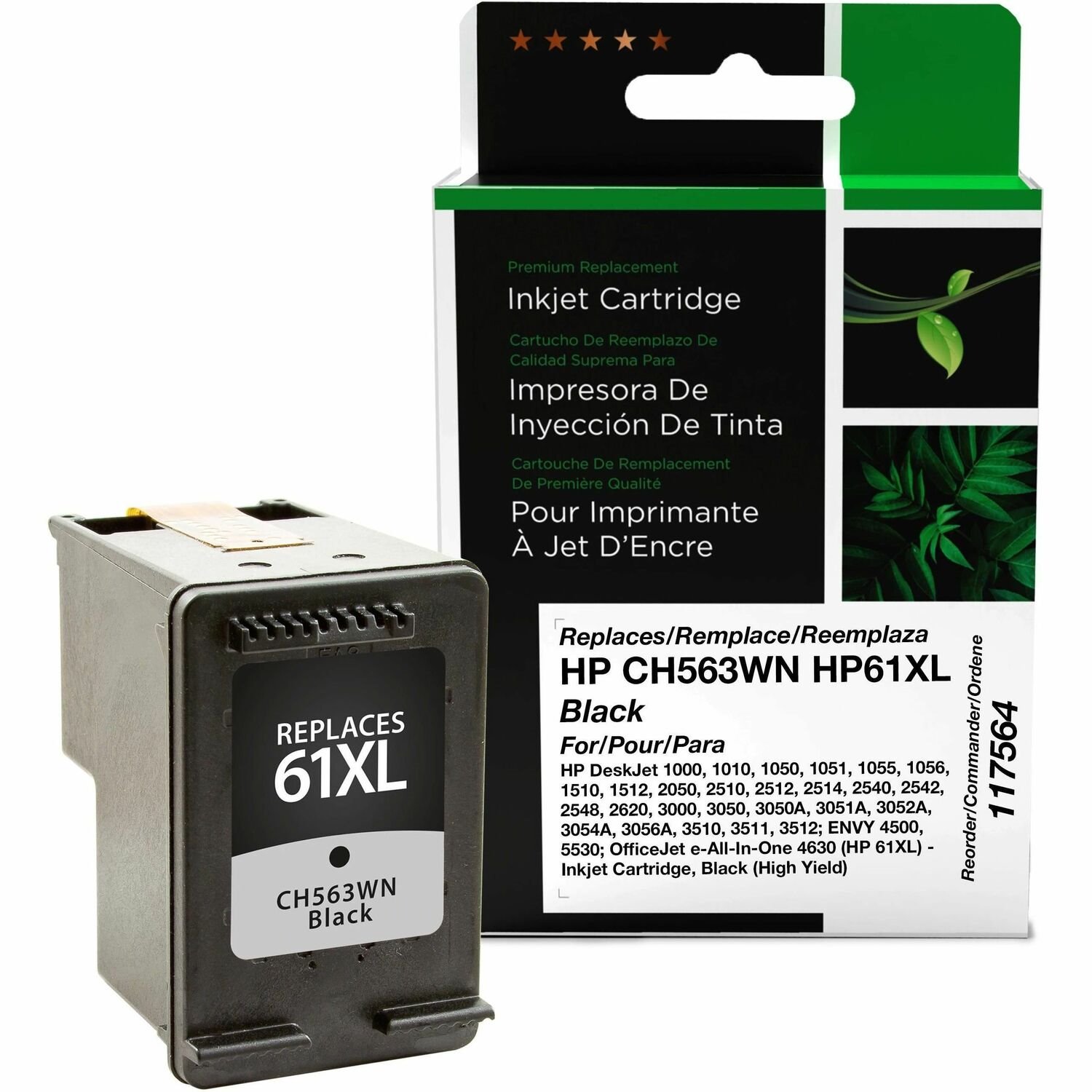 Clover Imaging Remanufactured High Yield Black Ink Cartridge for HP 61XL (CH563WN)
