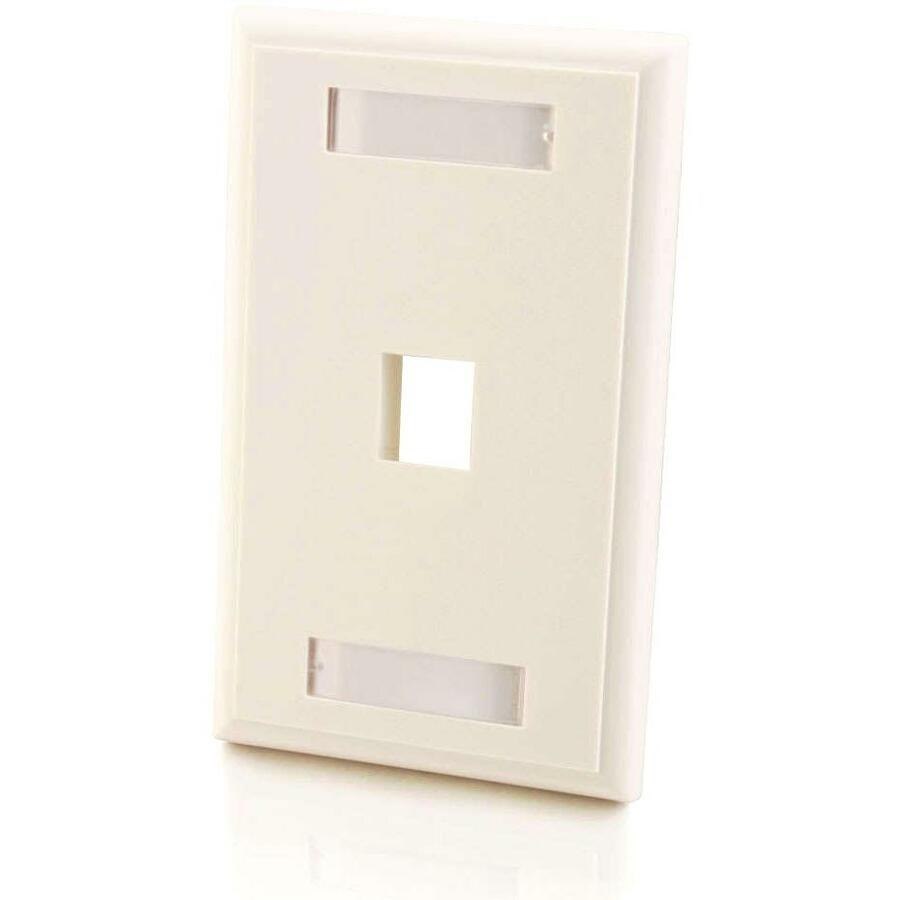 C2G 1-Port Single Gang Multimedia Keystone Wall Plate - White