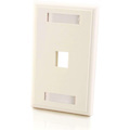 C2G 1-Port Single Gang Multimedia Keystone Wall Plate - White
