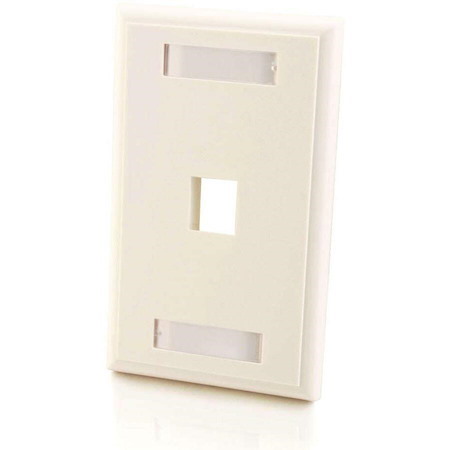 C2G 1-Port Single Gang Multimedia Keystone Wall Plate - White