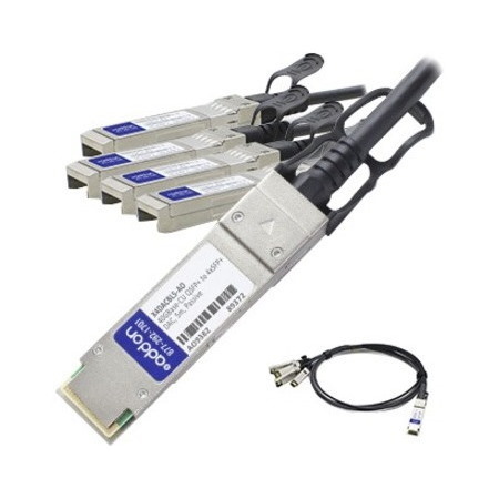 AddOn Intel® X4DACBL5 Compatible TAA Compliant 40GBase-CU QSFP+ to 4xSFP+ Direct Attach Cable (Passive Twinax, 5m)