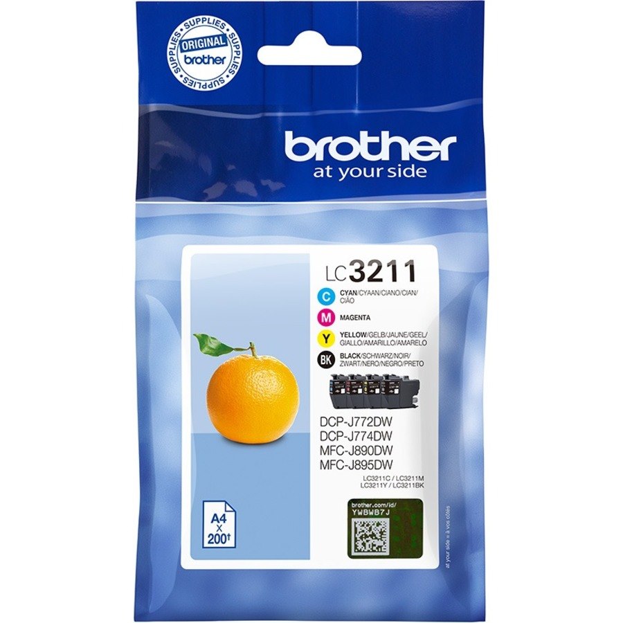 Brother LC3211VAL Original Standard Yield Inkjet Ink Cartridge - Multi-pack - Black, Cyan, Magenta, Yellow - 4 / Pack