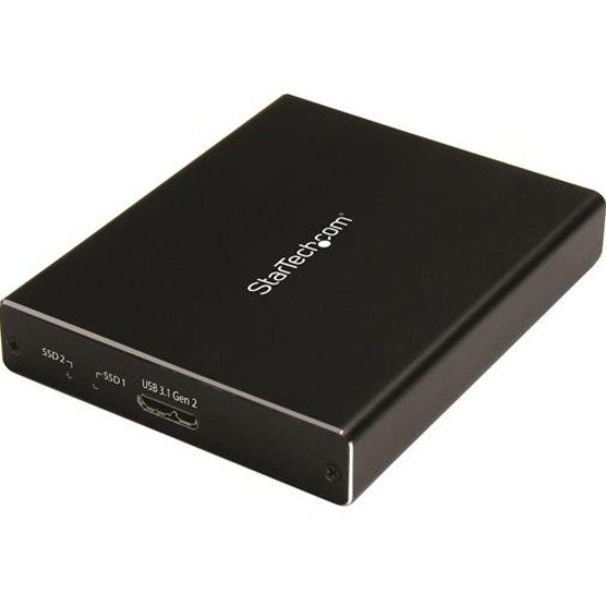 StarTech.com Dual mSATA Enclosure - RAID - mSATA SSD Enclosure - USB 3.1 (10Gbps) - USB-C & USB-A External Enclosure - Aluminum