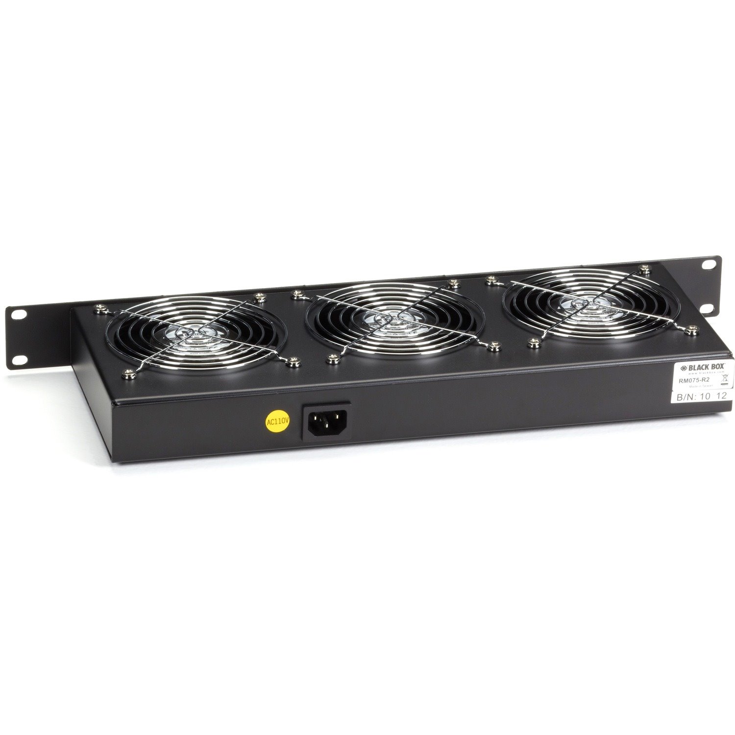 Black Box Horizontal Rackmount Fan Tray - 1U, 19" , (3) Fans