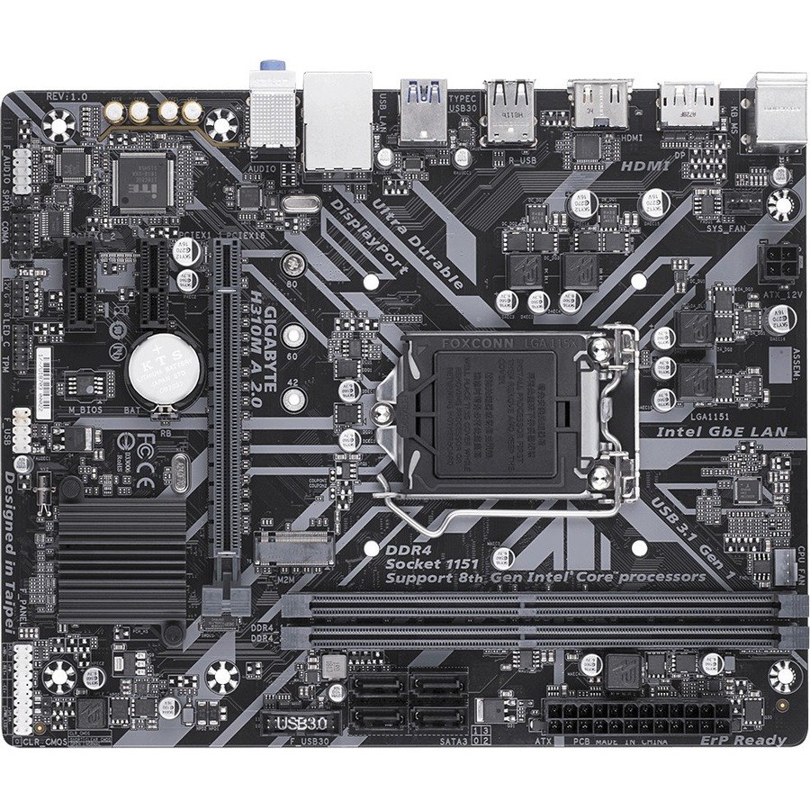 GIGABYTE Ultra Durable H310M A 2.0 Desktop Motherboard - Intel H310 Chipset - Socket H4 LGA-1151 - Micro ATX