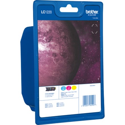 Brother LC1220RBWBP Original Inkjet Ink Cartridge - Cyan, Magenta, Yellow - 3 Pack