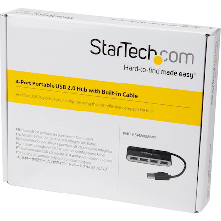 StarTech.com 4 Port USB Hub 4 x USB 2.0 port ? Bus Powered ? USB Adapter? USB Splitter? Multi Port USB Hub? USB 2.0 Hub