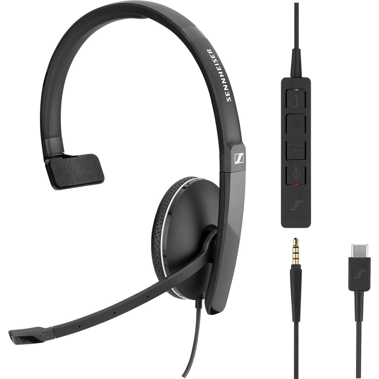 Sennheiser SC 135 USB-C Wired Over-the-head Mono Headset - Black, White