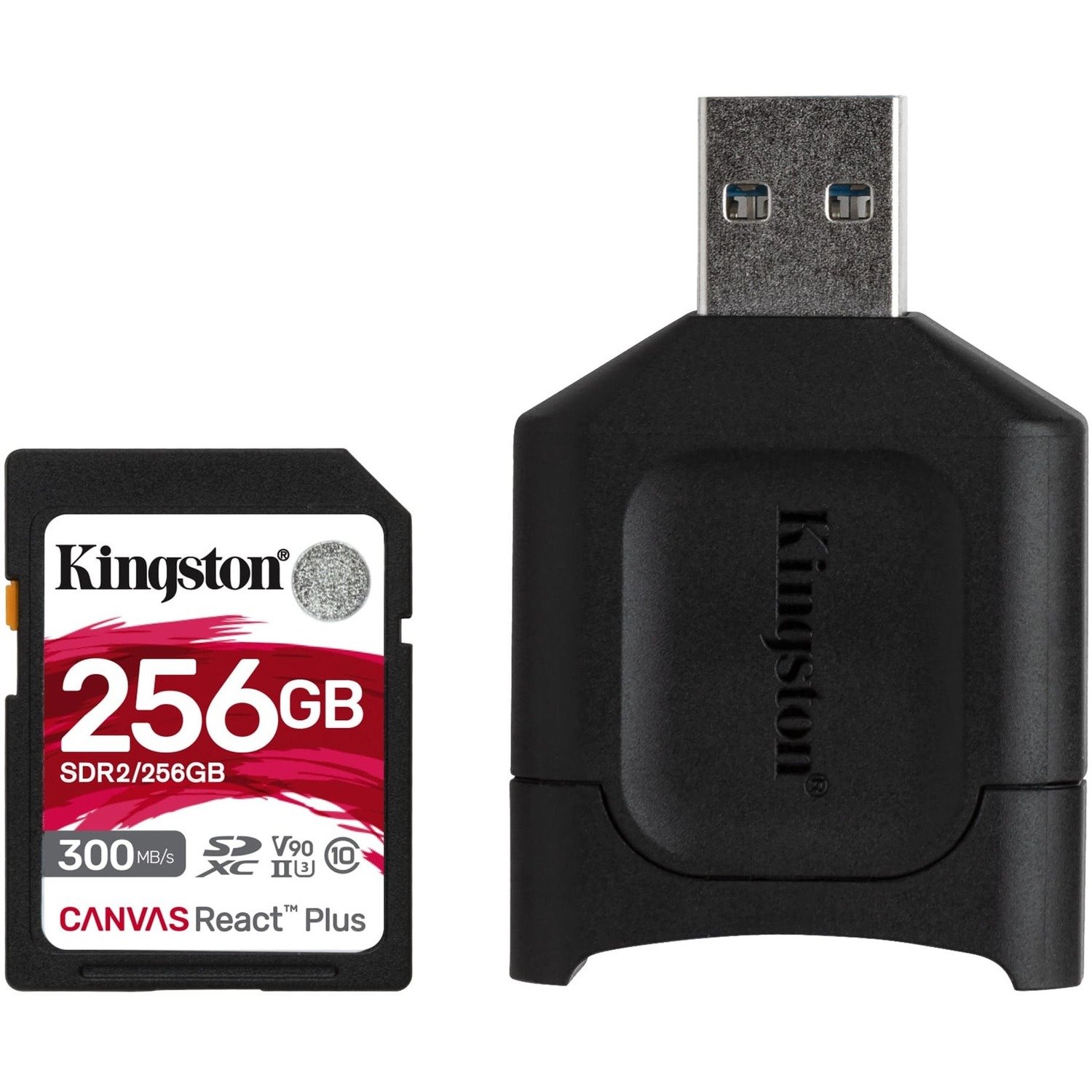 Kingston Canvas React Plus SDR2 256 GB Class 10/UHS-II (U3) V90 SDXC