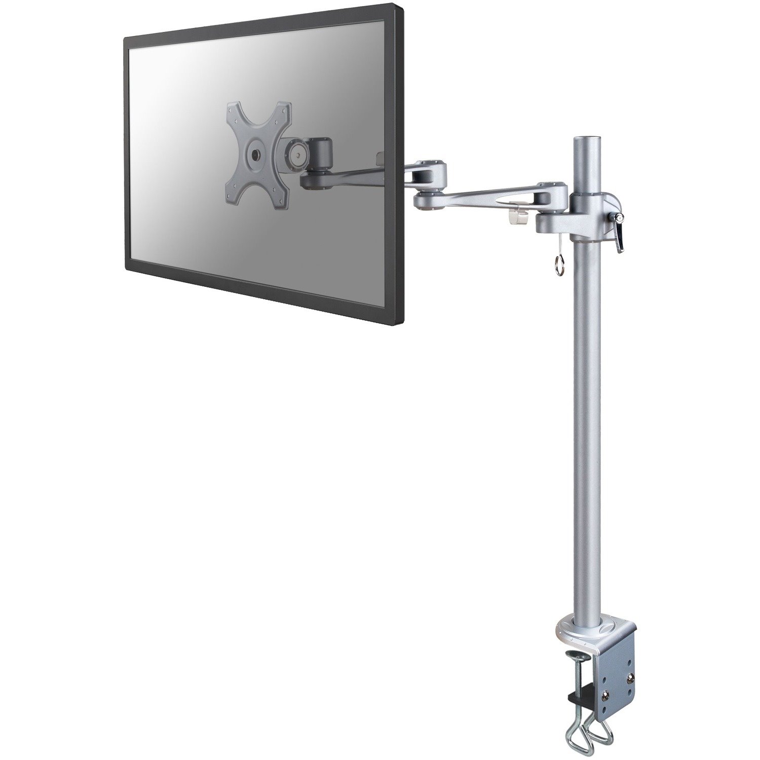 Newstar Full Motion Desk Mount (clamp) for 10-30" Monitor Screen, Height Adjustable - Silver