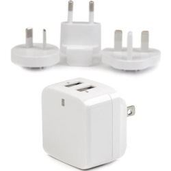 StarTech.com Travel USB Wall Charger â€" 2 Port â€" White â€" Universal Travel Adapter â€" International Power Adapter â€" USB Charger