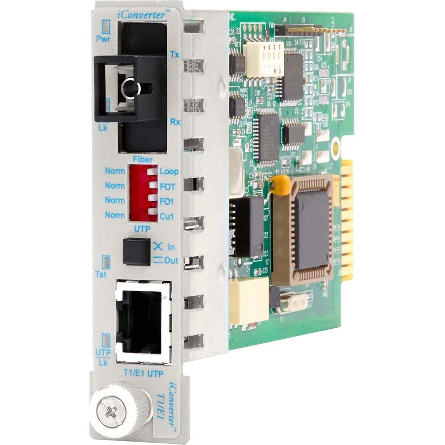 iConverter T1/E1 Single-Fiber Media Converter RJ48 SC Single-mode 40km BiDi Module Wide Temp