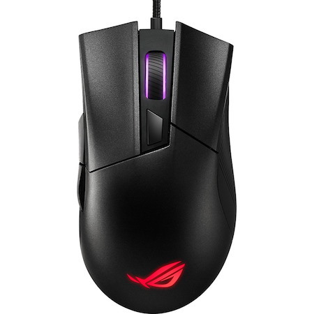 Asus ROG Gladius II Core Gaming Mouse - USB 2.0 Type A - Optical - 6 Button(s) - 6 Programmable Button(s) - Black - 1