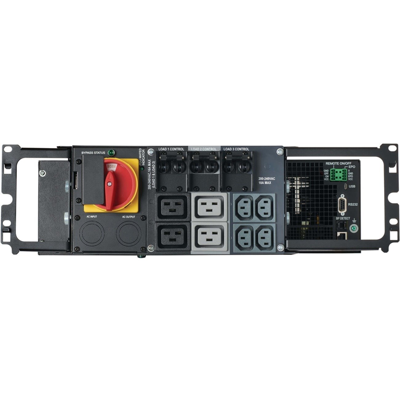 Tripp Lite by Eaton 200-240V 6000VA 6000W On-Line UPS with Bypass PDU, Unity Power Factor, Hardwire In, HW/C19/C13 Out, 3U