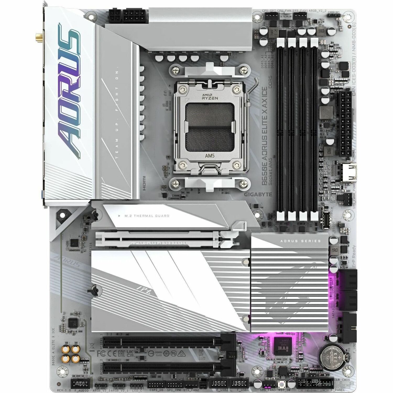 Aorus Ultra Durable B650E A ELITE X ICE Gaming Desktop Motherboard - AMD B650 Chipset - Socket AM5 - ATX
