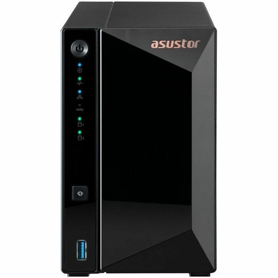 Asustor Drivestor 2 Pro Gen2 As3302t V2 2-Bay Nas Quad Core 1.4 GHz 2GB Ram 1X 2.5GbE 3X Usb 3 Years Warranty Come With 4 Free Camera Licenses (25 Licenses Max)