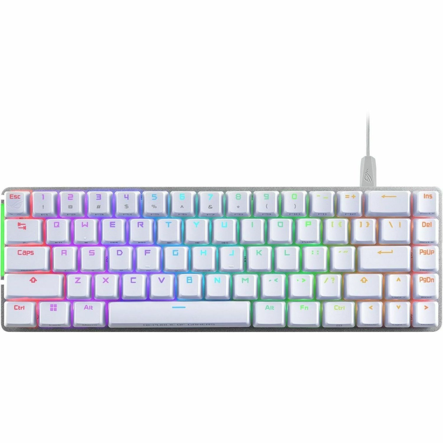 Asus ROG Falchion Ace Gaming Keyboard - Cable Connectivity - USB 2.0 Interface - RGB LED - Spanish - Moonlight White