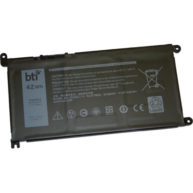 BTI YRDD6-BTI 11.46V 42WHR LI-ION BATTERY 0YRDD6, 1VX1H, VM732, YRDD6 INSPIRON 14 (5482) 2-IN-1, 14 (5485), 14 (5485) 2-IN-1, 14 3482, 15 (5584), 3781, 5491 2-IN-1, 5493, 5590, 5593, LATITUDE 3310 2 IN 1, VOSTRO 3590, 5481, 5490, 5581, 5590