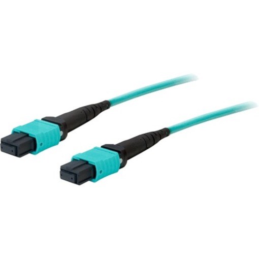 AddOn 1m MPO/UPC to MPO/UPC Aqua OM4 OFNR (Riser-Rated) 12-Strand Fiber Patch Cable