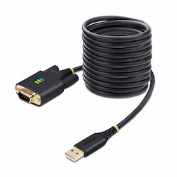 StarTech.com 10ft (3m) USB to Serial Adapter Cable, COM Retention, FTDI, DB9 RS232, Interchangeable DB9 Screws/Nuts, Windows/macOS/Linux