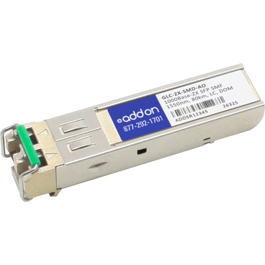 AddOn Cisco&reg; GLC-ZX-SMD Compatible TAA 1000Base-ZX SFP Transceiver (SMF, 1550nm, 80km, LC, DOM)