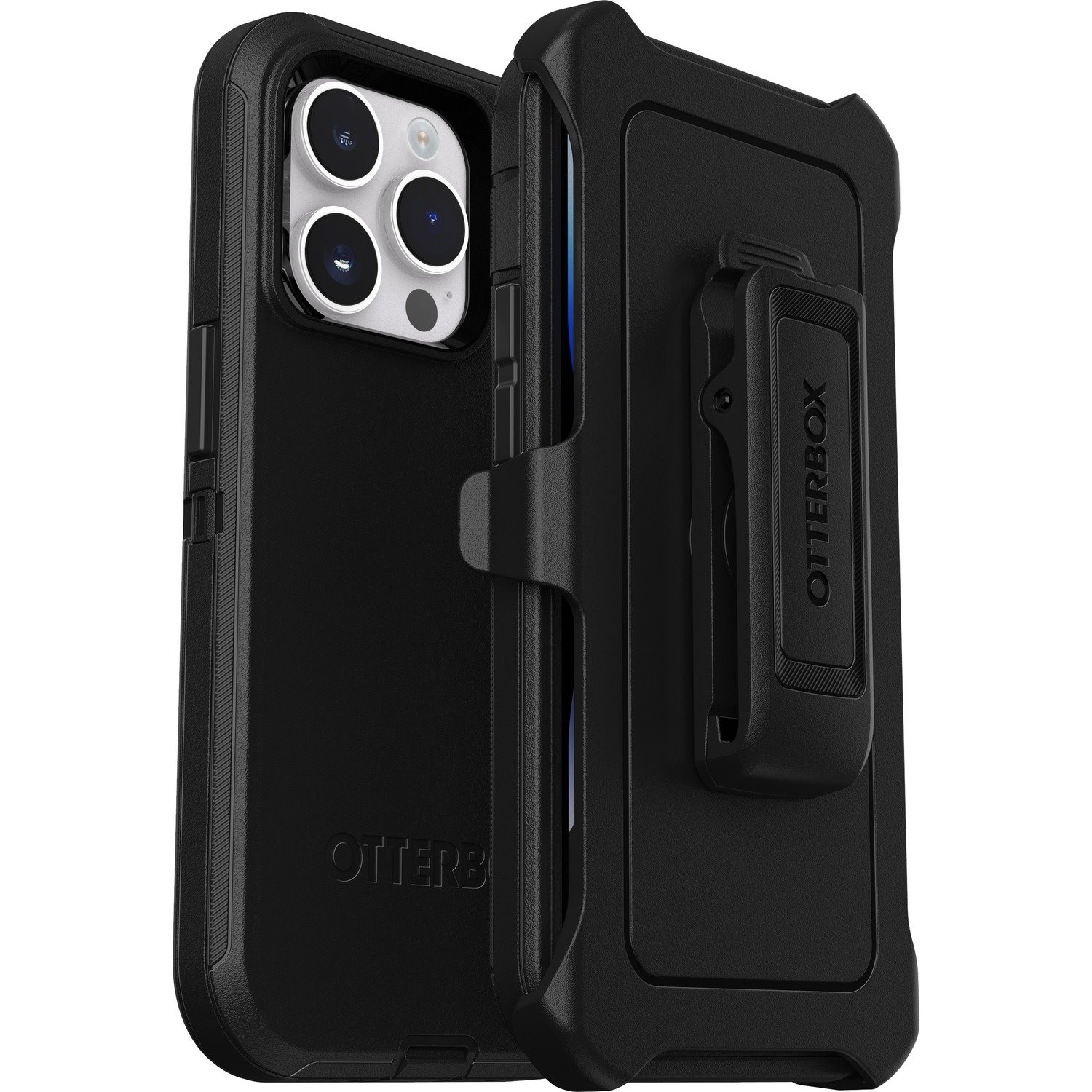 OtterBox Defender Rugged Carrying Case (Holster) Apple iPhone 14 Pro Smartphone - Black