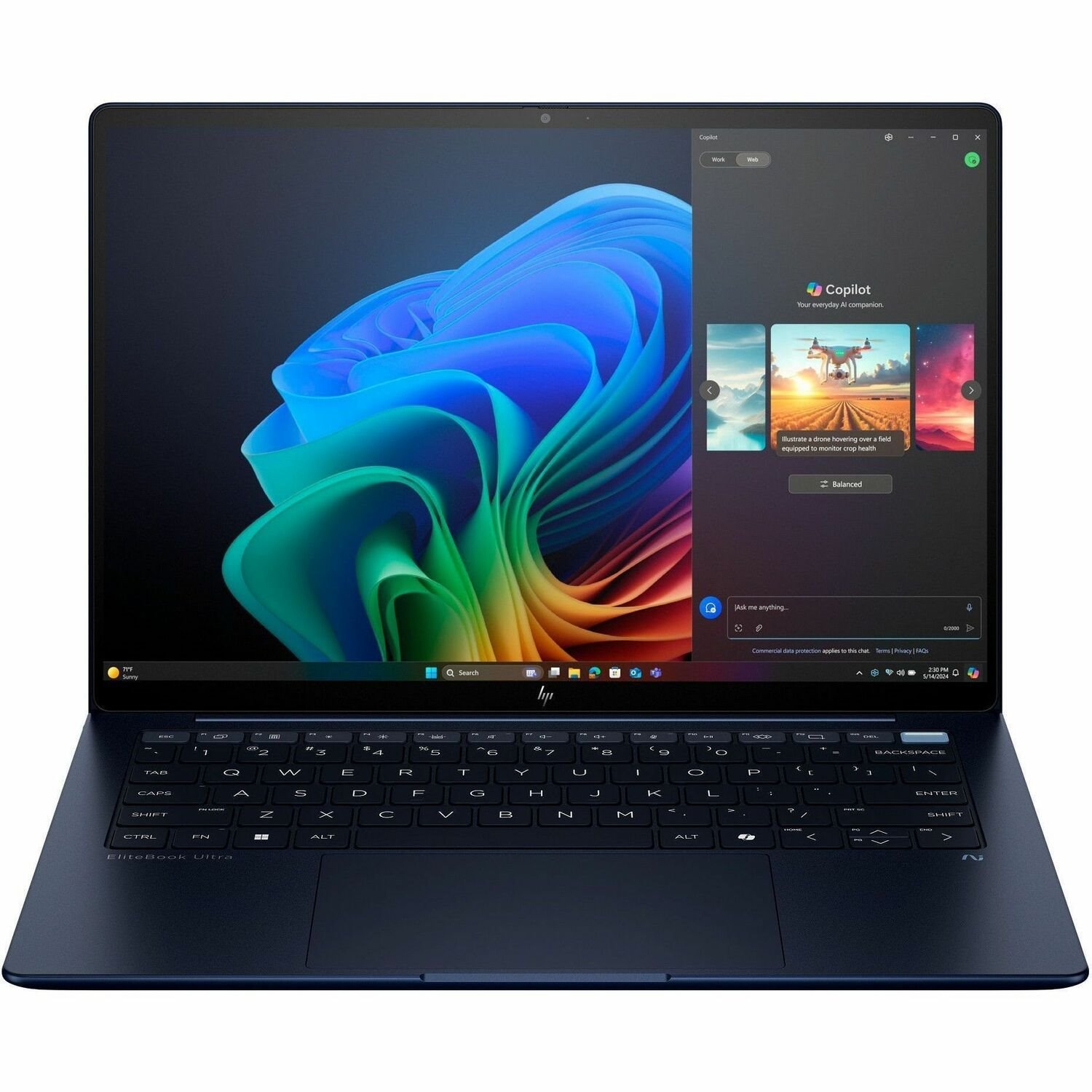 HP EliteBook Ultra G1i 35,6 cm (14") Touchscreen Notebook - 2.8K - 120 Hz - Intel Core Ultra 7 258V - 32 GB - 1 TB SSD - Blauw