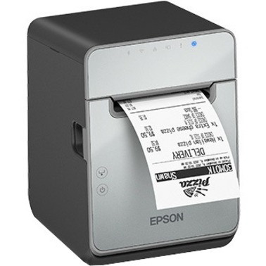 Epson OmniLink TM-L100 Desktop Direct Thermal Printer - Monochrome - Label Print - Ethernet - USB - USB Host - With Cutter - Black - 6.69 in/s Mono - 203 x 203 dpi - 3.15" Label Width - ePOS, OPOS Emulation - For iOS, Android, PC, SPARC