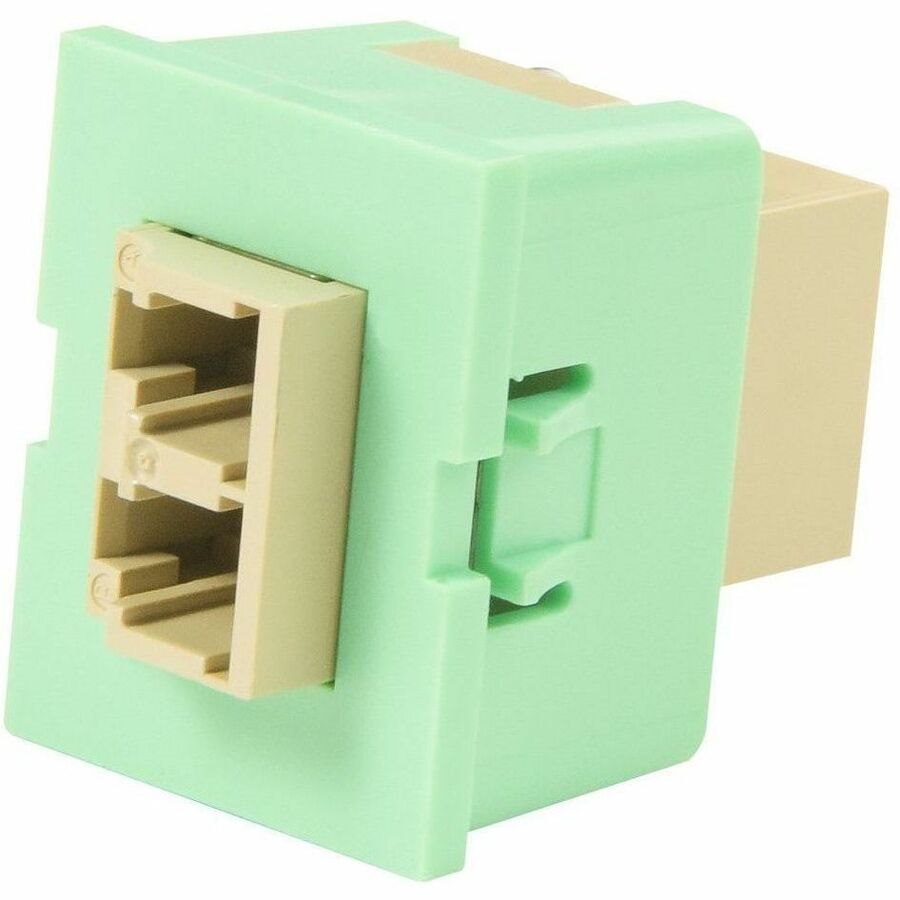 Ortronics TracJack Module, LC Duplex, Multimode, Beige Adapter, Light Green Housing