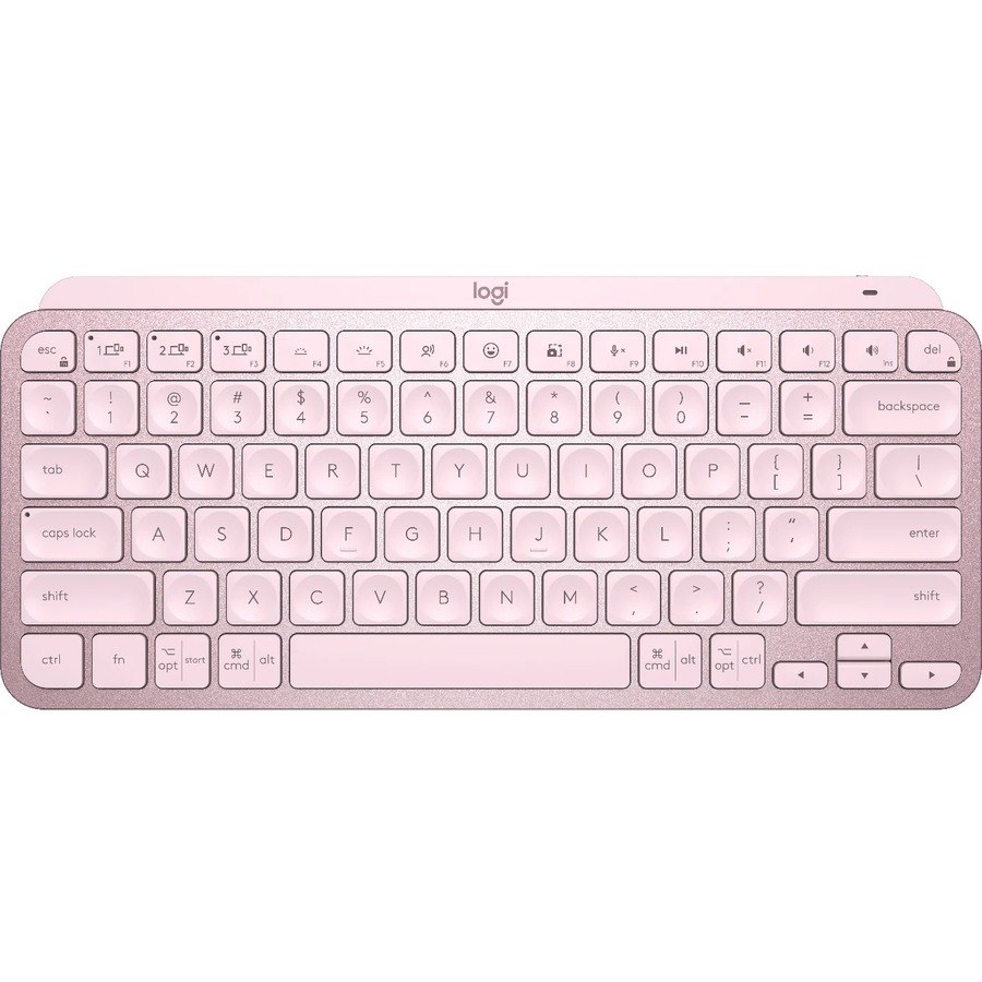 Logitech MX Keys Mini Minimalist Wireless Illuminated Keyboard, Compact, Bluetooth, USB-C - Rose