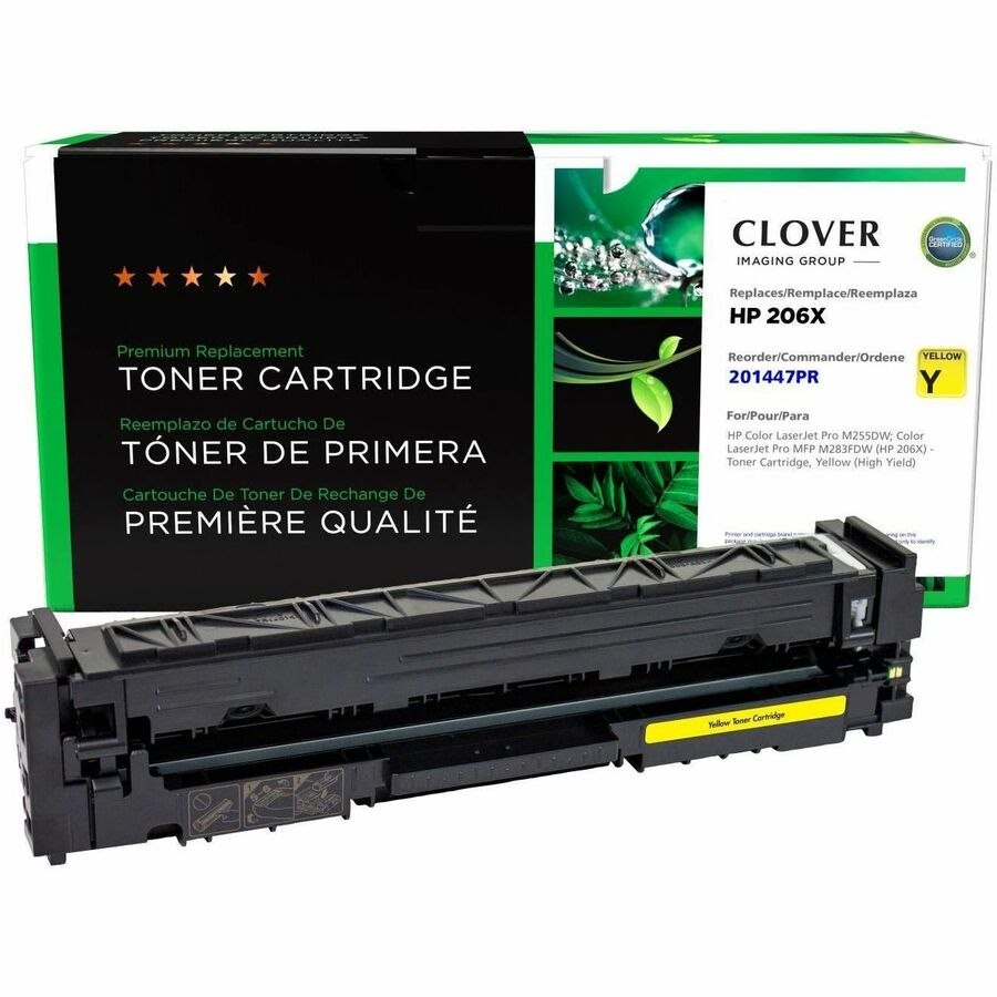 Clover Imaging Remanufactured High Yield Yellow Toner Cartridge (Reused OEM Chip) for HP 206X (W2112X)