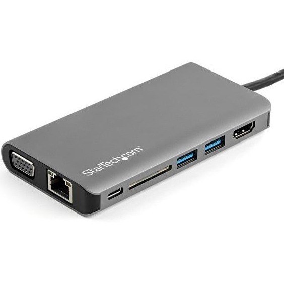 StarTech.com USB C Multiport Adapter - USB-C Mini Travel Dock w/ 4K HDMI or 1080p VGA - 100W PD Pass-Through, 3x USB, SD, GbE, Audio