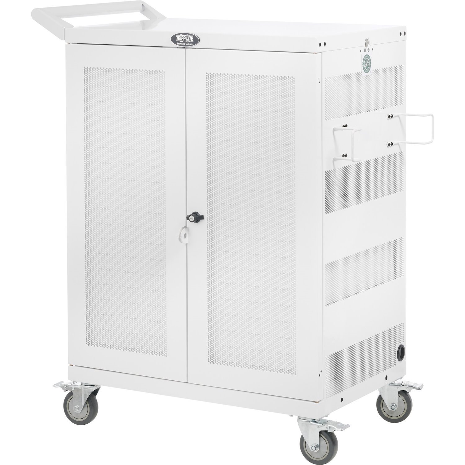 Eaton Tripp Lite Series Safe-IT Multi-Device UV Charging Cart, Hospital-Grade, 32 AC Outlets, Laptops, Chromebooks, Antimicrobial, White