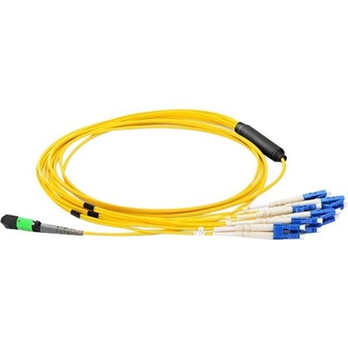 Axiom MPO Female to 4 LC Singlemode 9/125 Fiber Optic Breakout Cable - 7m