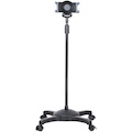 StarTech.com Mobile Tablet Stand with wheels, Height Adjustable, Universal Rolling Tablet Stand for 7 to 11 inch w/ Detachable Holder, TAA