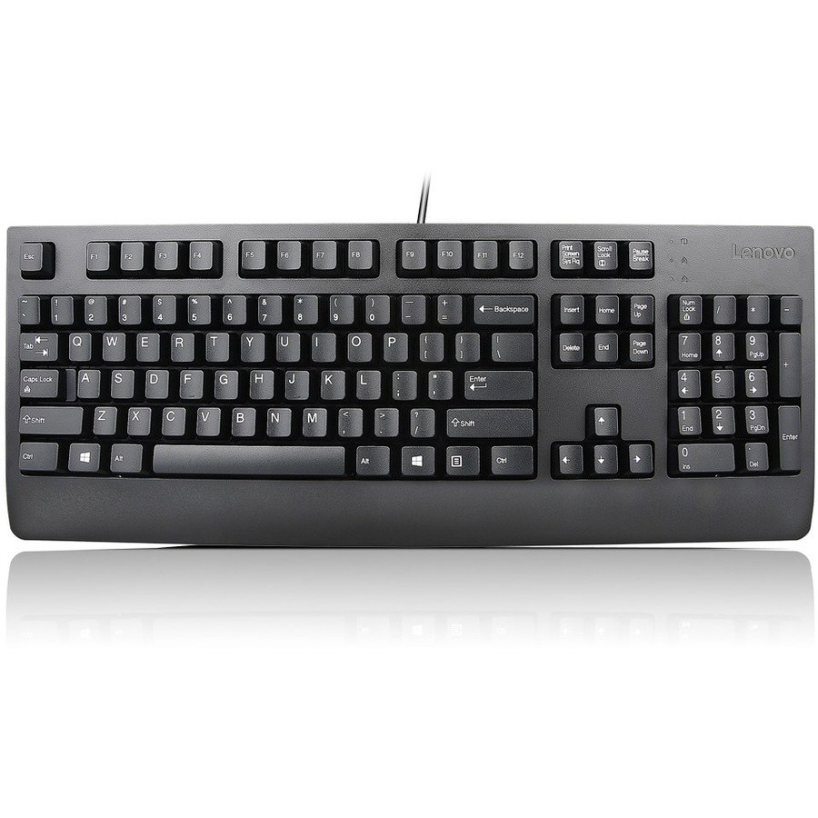 Lenovo Preferred Pro II Keyboard - Cable Connectivity - USB 2.0 Interface - Finnish, Swedish, Norwegian, Danish - QWERTY Layout - Black